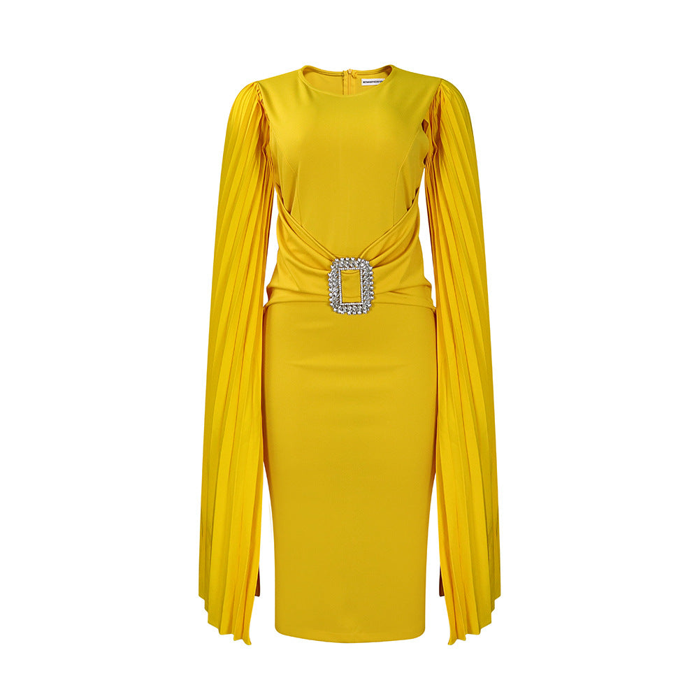 Women's Solid Color Sheath Sexy Cape African Plus Size