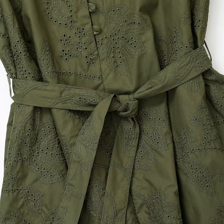 Women's Homemade Classic Embossed Embroidered Dress Dresses