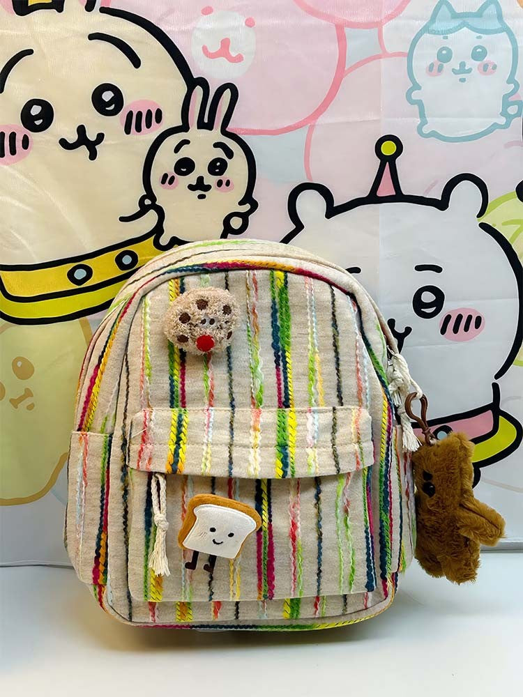 College Female Rainbow Striped Minority Wild Middle School Students' Schoolbags