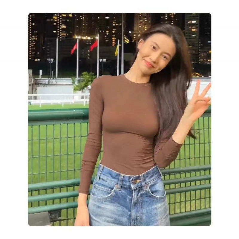Women's Bottoming Shirt Tight T-shirt Long Sleeve Blouses