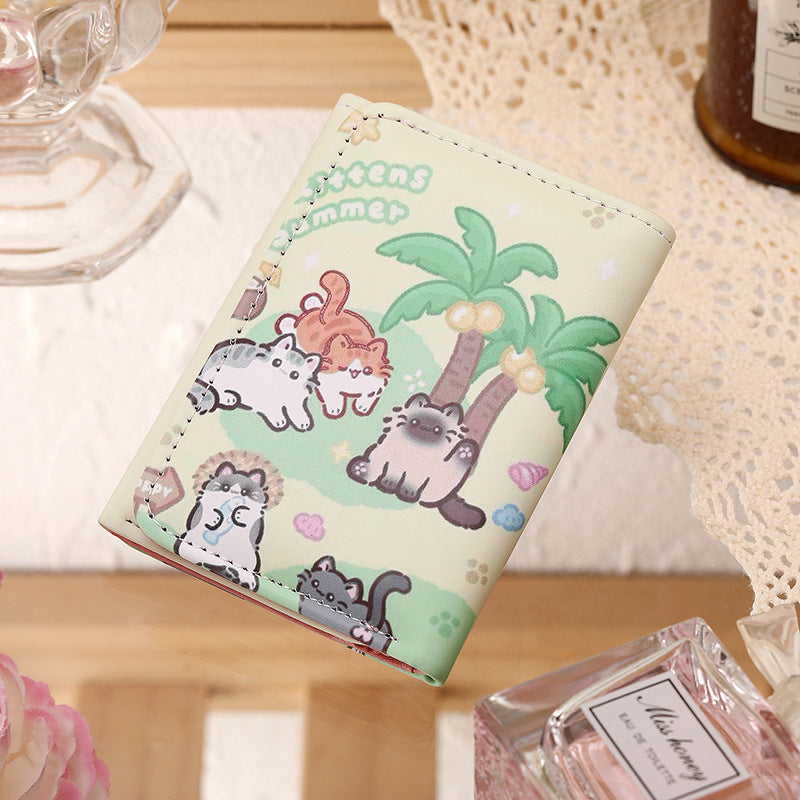 Three-fold Female Niche Personality High-grade Cute Coin Purses