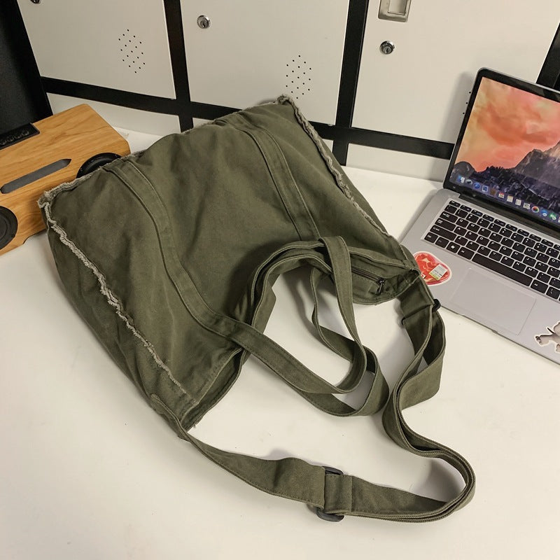 Women's & Men's & Retro Large Capacity Personalized Frayed Bags
