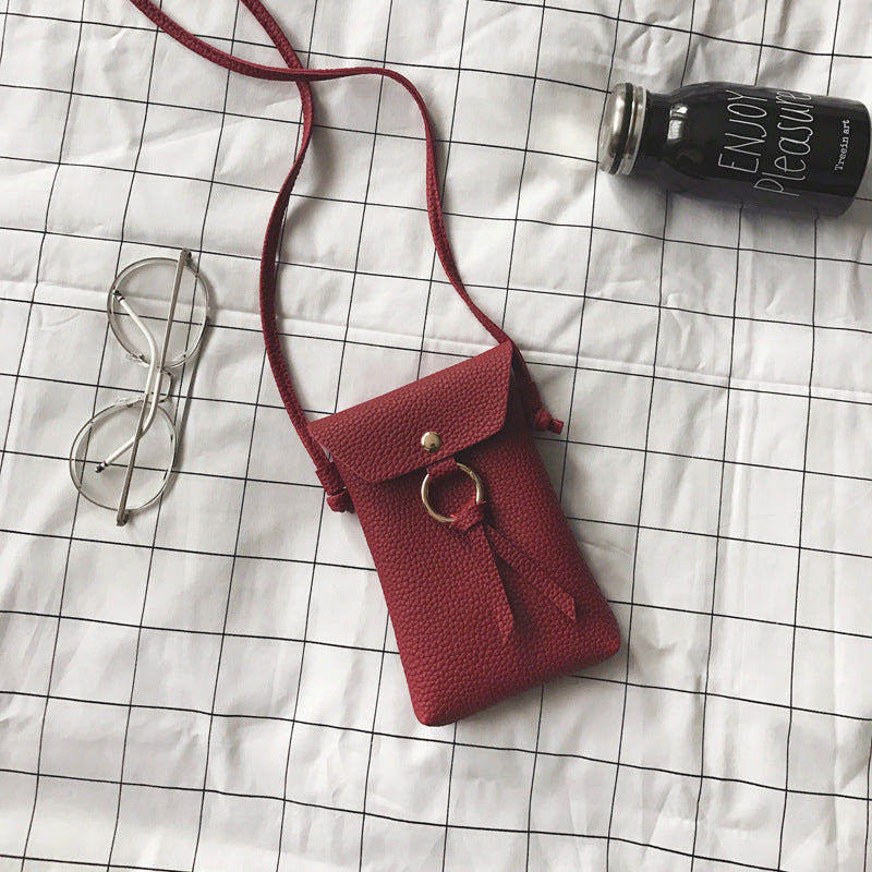 Fashion Single Versatile Lychee Pattern Pendant Shoulder Bags