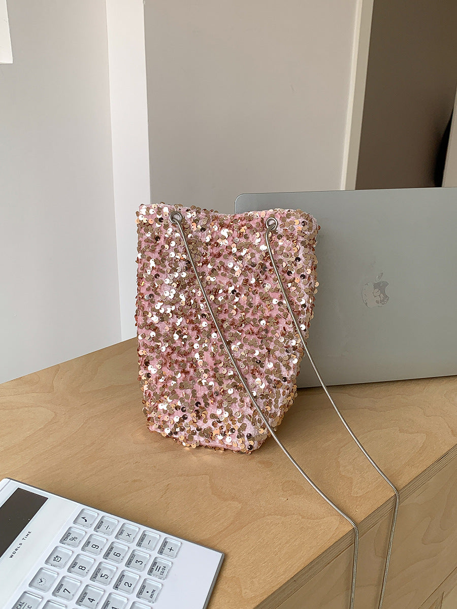 Women's Korean Style Colorful Sequin Design Fashionable Soft Bags