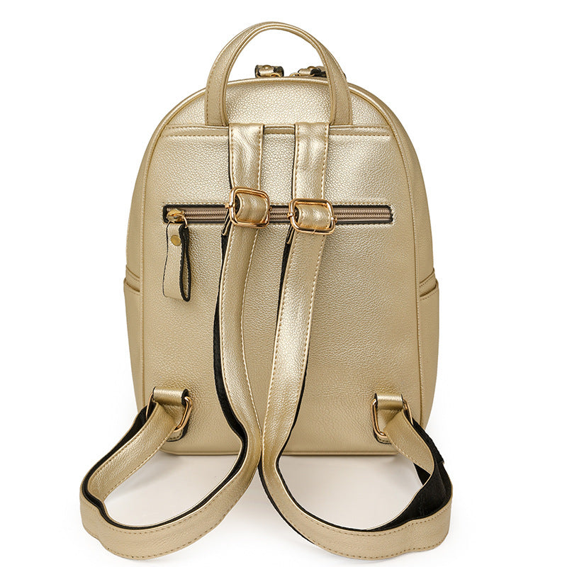 Women's Large Capacity Soft Leather Rivets High-grade Backpacks