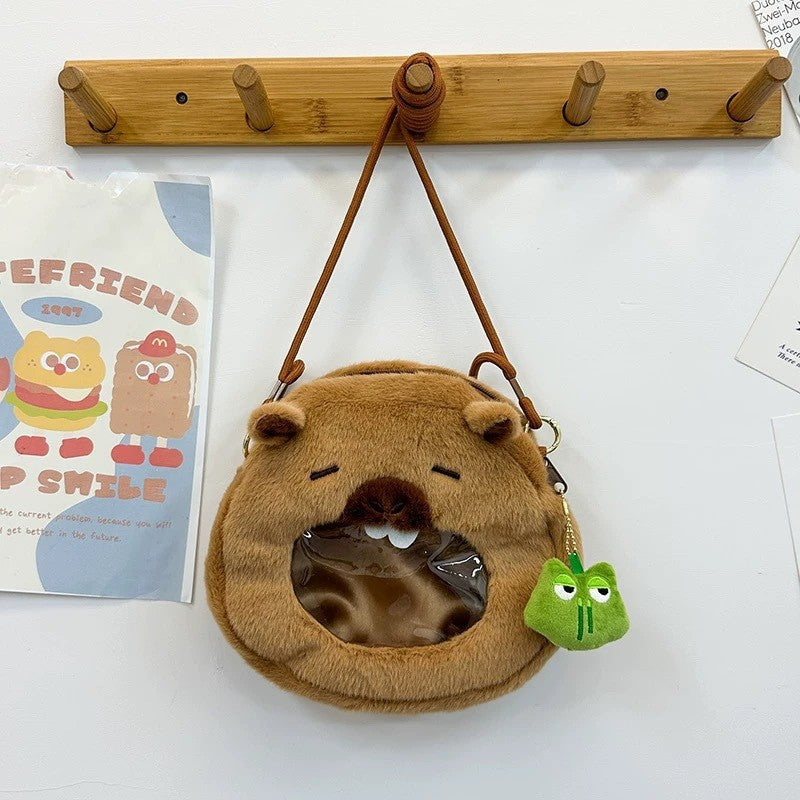 Children's Cartoon Capybara Plush Doll Khaki Barra Children's Shoulder Bags