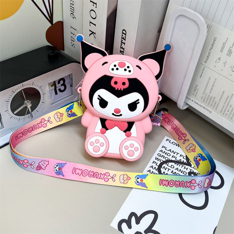 Children's Cute Clow Silicone Heart Cell Storage Children's Coin Purse