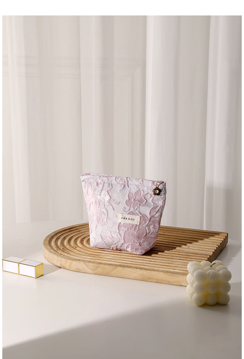 Women's Fresh Yarn-dyed Jacquard Portable Jewelry Storage Cosmetic Bags