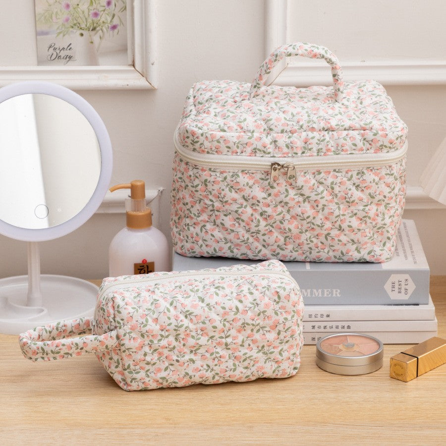 Portable Large Capacity Floral Storage Carrying Cosmetic Bags