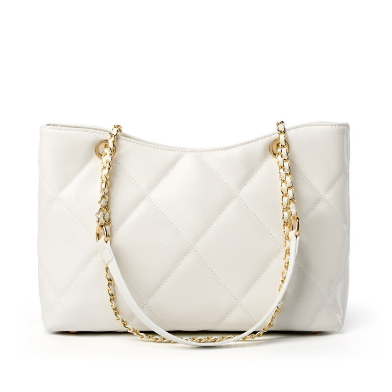 Women's Genuine Leather Rhombus Large Fashionable Capacity Crossbody Bags
