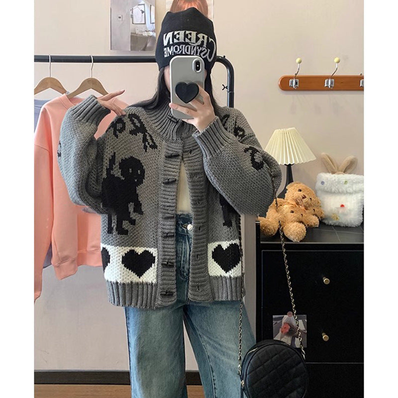 Women's Vintage Jacquard Idle Style Thick Needle Knitwear