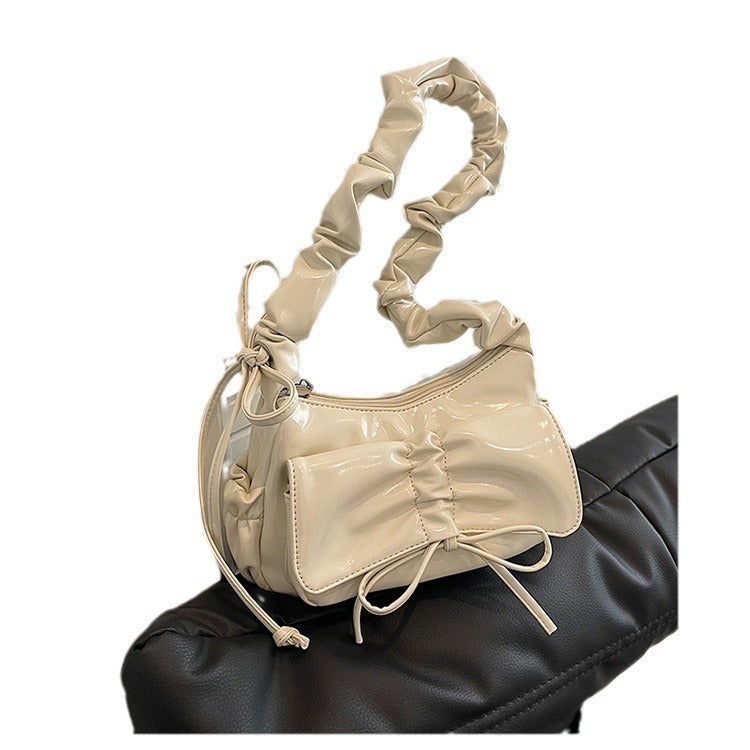Women's Hot Style Sweet Bow Pleated Portable Shoulder Bags