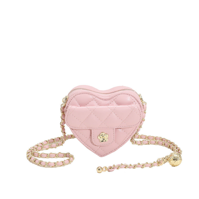 Women's & Children's & Day Gift Mini Heart-shaped Golden Crossbody Bags