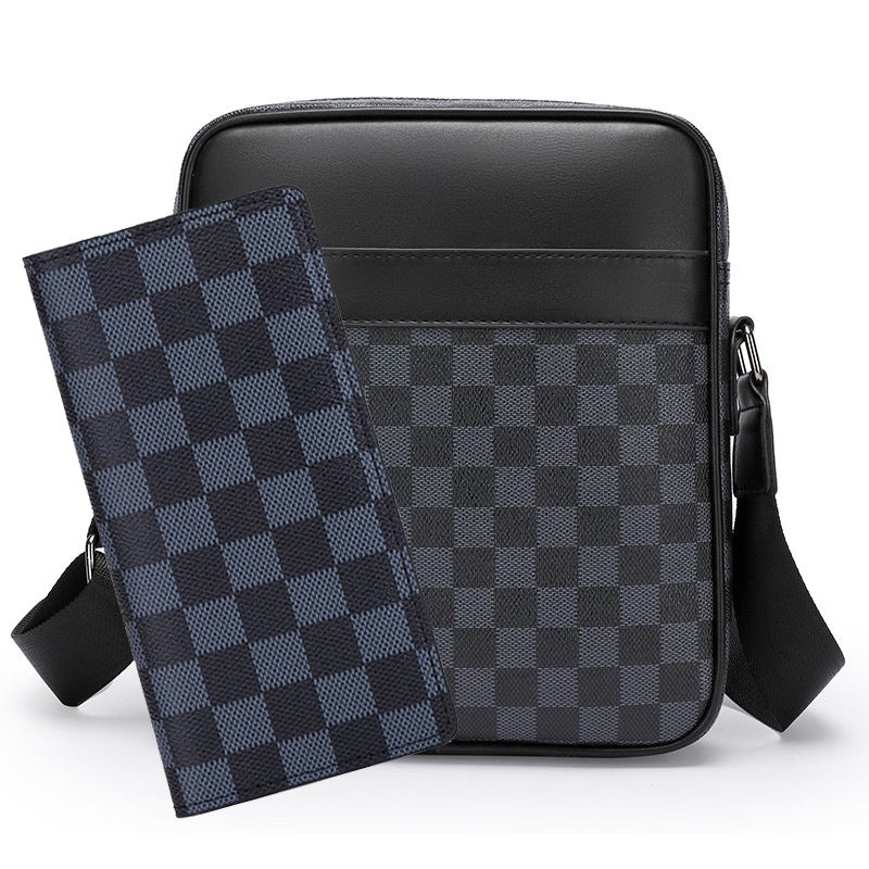 Men's Graceful Creative Plaid Fashion Leisure Men's Messenger Bags
