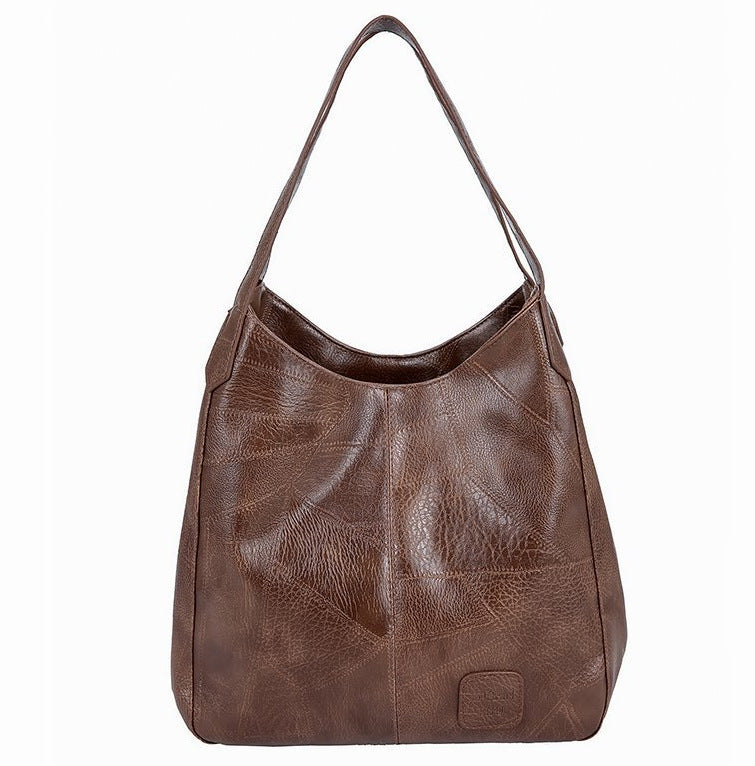 Women's Retro Soft Leather Large Capacity Simple Shoulder Bags