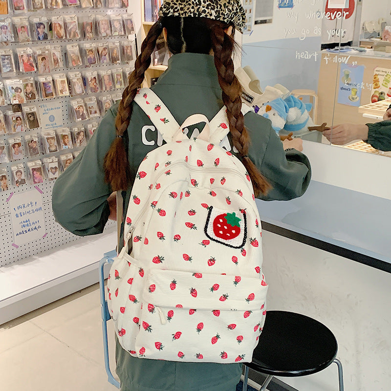 Women's Style College Floral Korean Print Backpacks