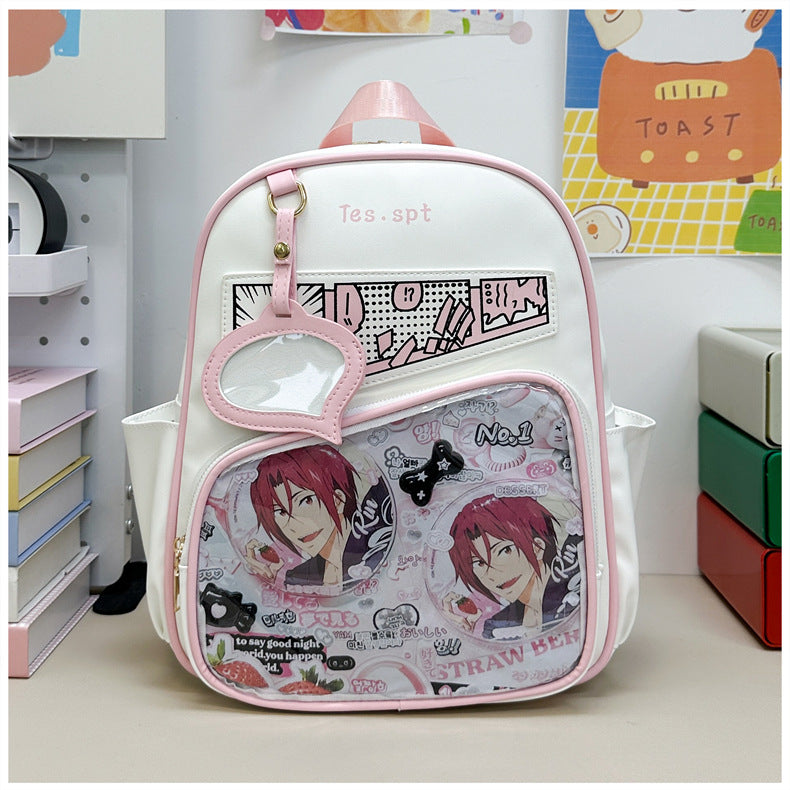 Comfortable Cartoon Portable Millet Display Transparent Backpacks