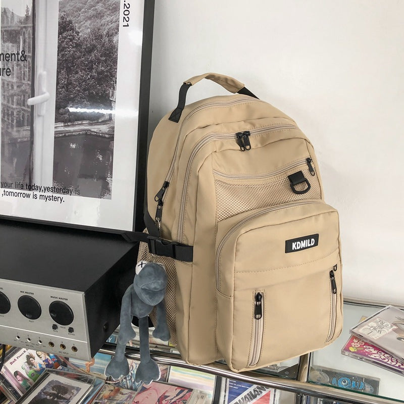 Double Zipper Korean Style Nylon Female Backpacks