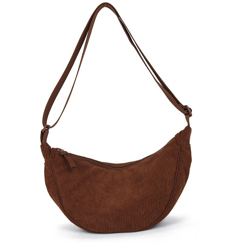 Women's & Men's & Waterproof Dumpling Corduroy Underarm Lightweight Crossbody Bags