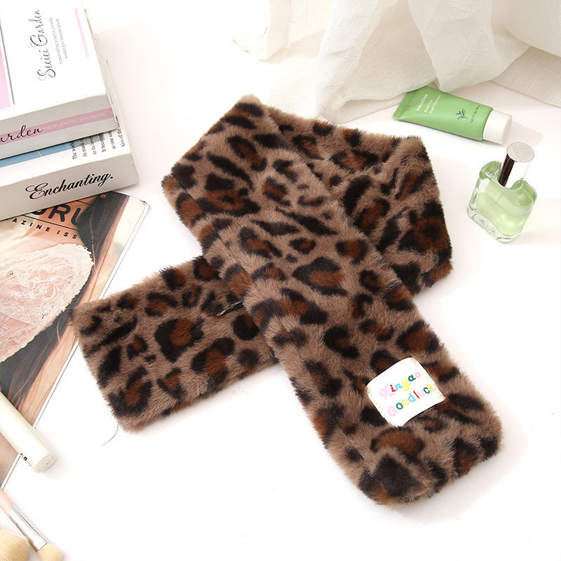 Plush Large Capacity Storage Leopard Print Hand-held Make-up Cosmetic Bags