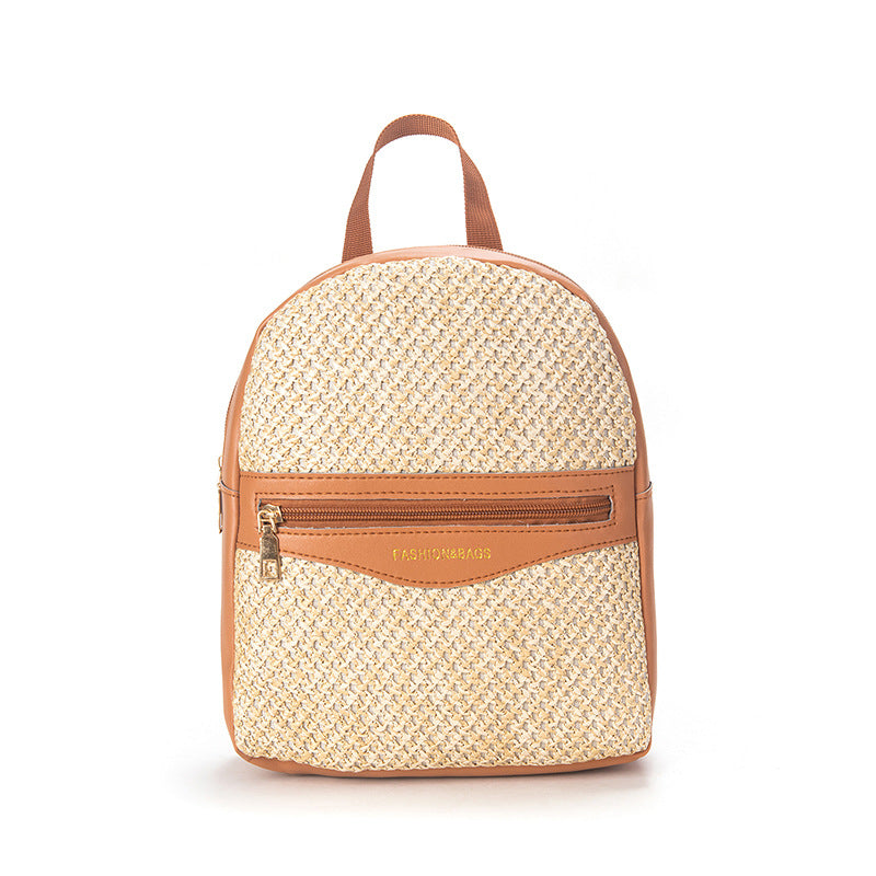Minimalist Pastoral Style Straw Cool Contrast Bags
