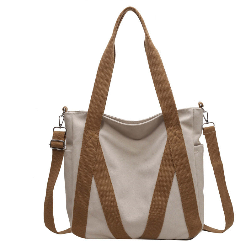 Retro Canvas Autumn Large Capacity Campus Tote Bags
