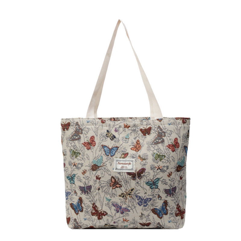 Large Capacity Butterfly Canvas Commuter Female Bags