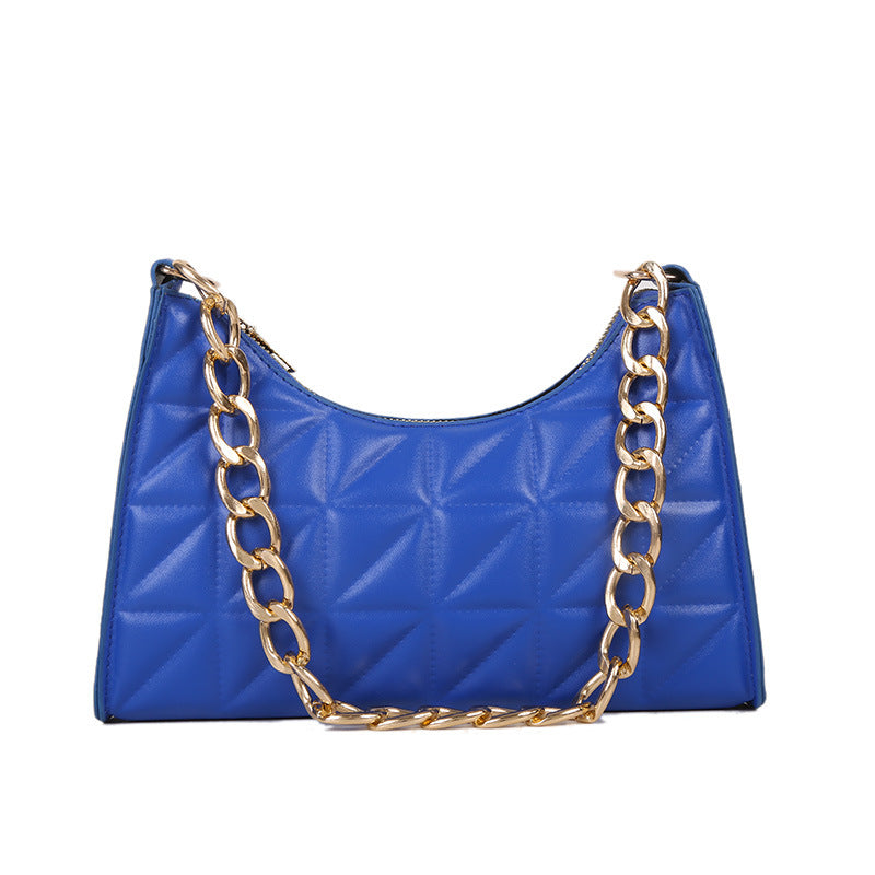 Women's Fashionable Korean Rhombus Underarm Texture Chain Crossbody Bags