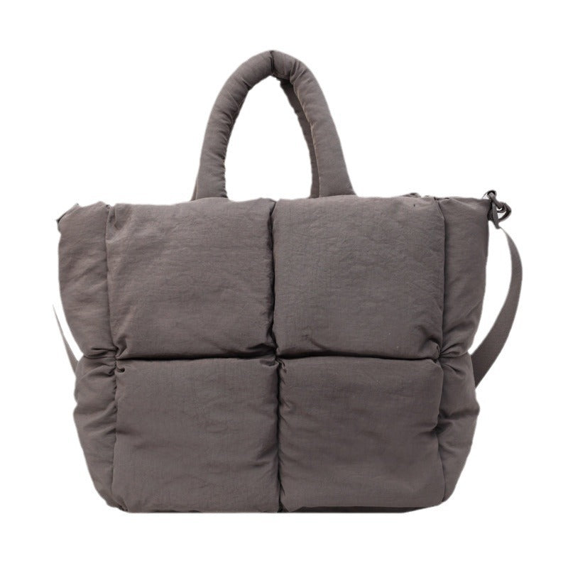 Women's Diamond Fashionable Soft Cotton Filling Pillow Shoulder Bags