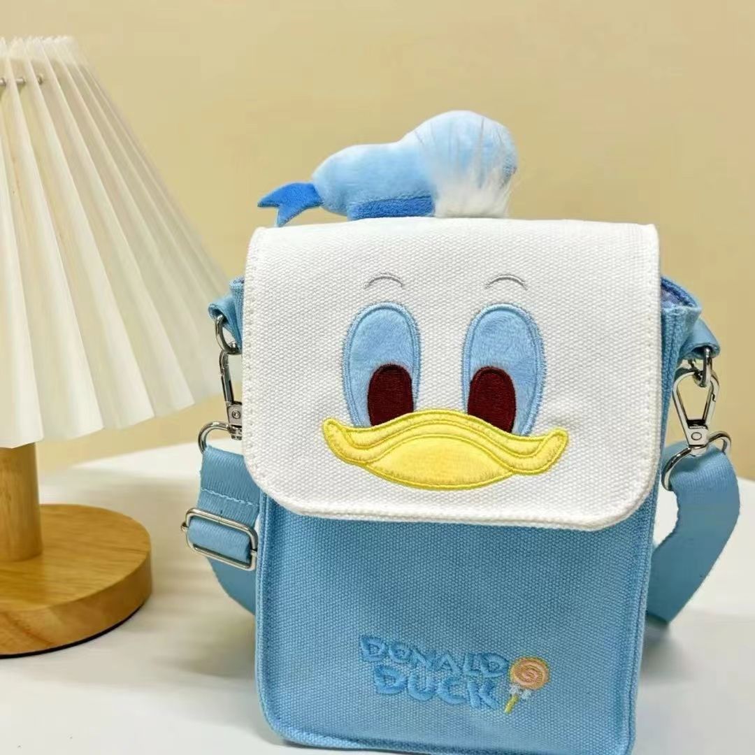 Stylish Canvas Mobile Plush Toy Gift Shoulder Bags