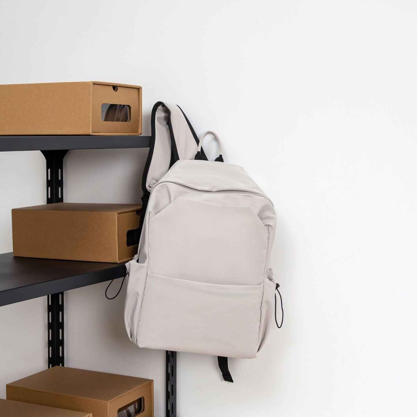Simple Pure Color Trendy Couple Large Backpacks