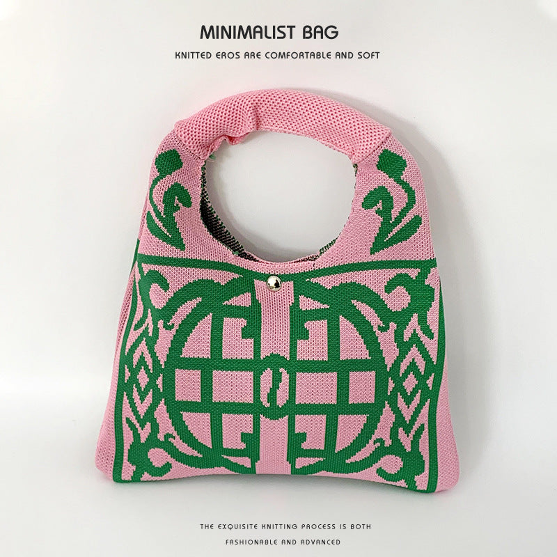 Women's Pretty Crocheted Woven Underarm Wrist Handbags