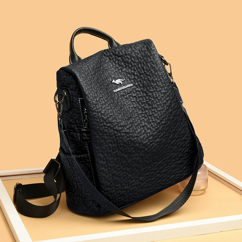 Women's Fashion Large Capacity Soft Leather Multifunctional Backpacks