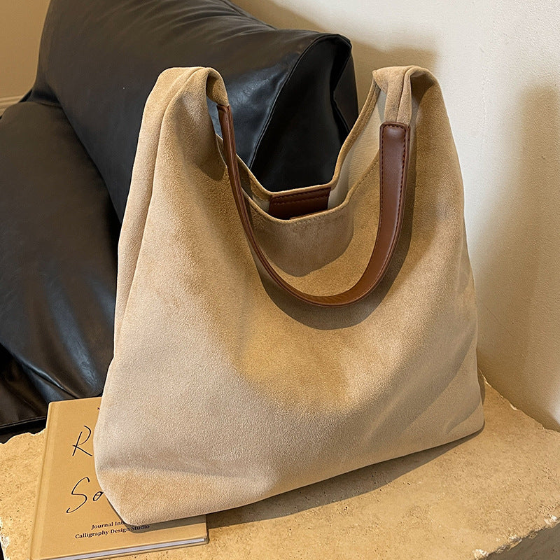 Women's Frosted Vintage Large Capacity Versatile Popular Bucket Bags