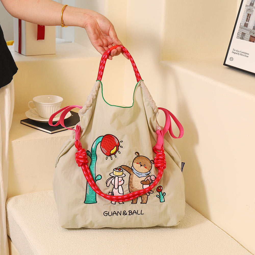 Women's Style Embroidery Black Constellation Hard Canvas Shoulder Bags