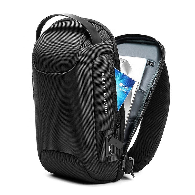 Men's Graceful Mechanical Style Waterproof Printable Men's Chest Bags