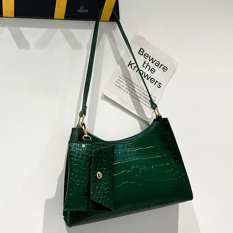 Women's Fashion Stone Pattern Underarm Simple Mobile Armpit Bags