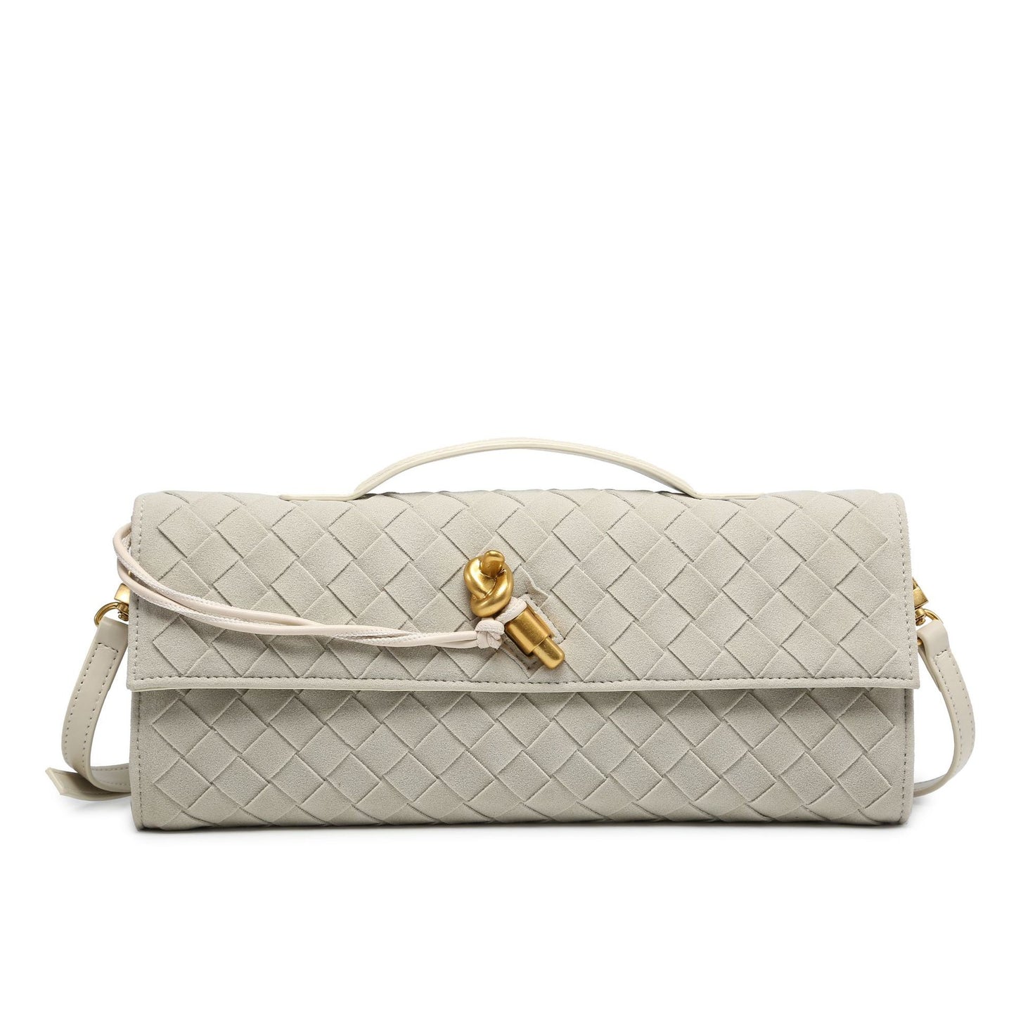 Suede Woven Dinner Single Mortise Horizontal Bags