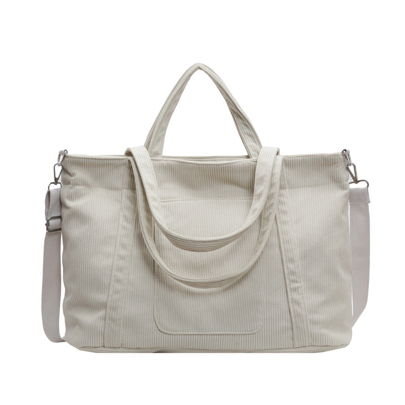 Women's Corduroy Large Capacity Totes Commuter Cloth Bags