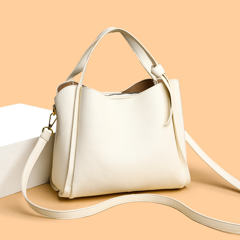 Women's Soft Leather Vegetable Basket High-grade Elegant Shoulder Bags
