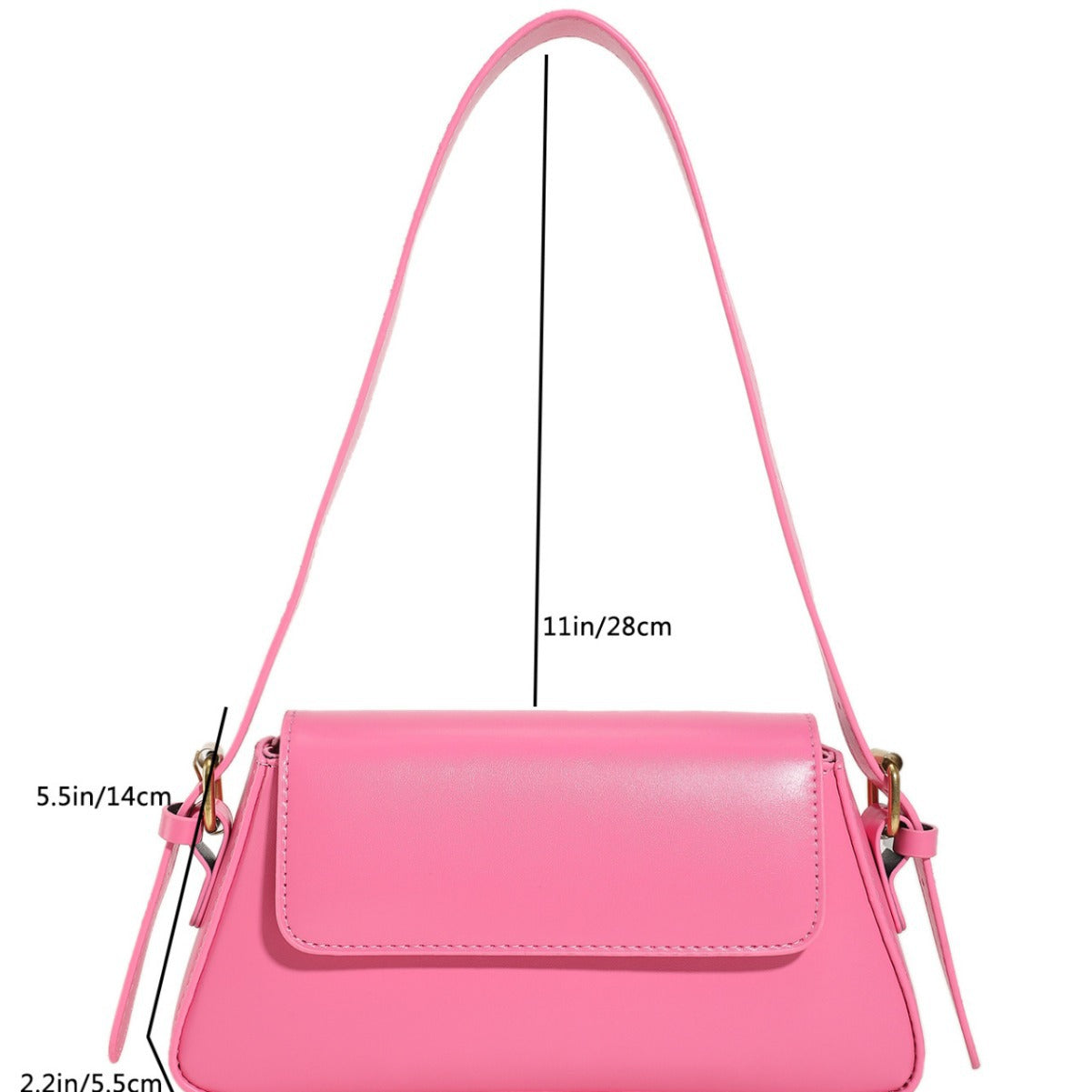 Women's Fashion French Stick Design Solid Color Shoulder Bags