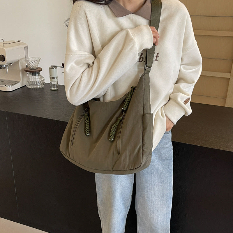 Dumpling Large Capacity Washed Cloth Female Crossbody Bags
