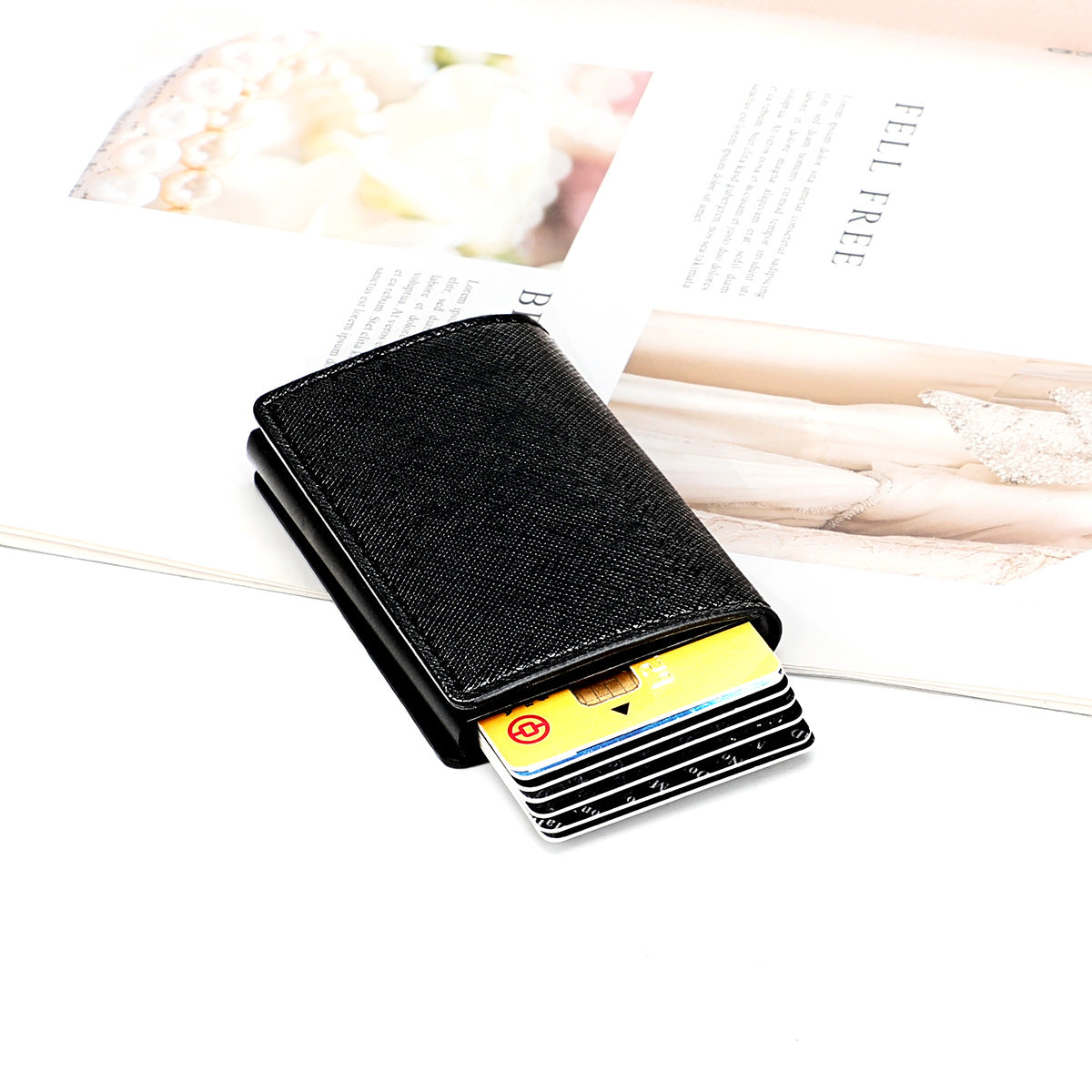 Automatic Pop-up Credit Metal Aluminum Box Card Holder
