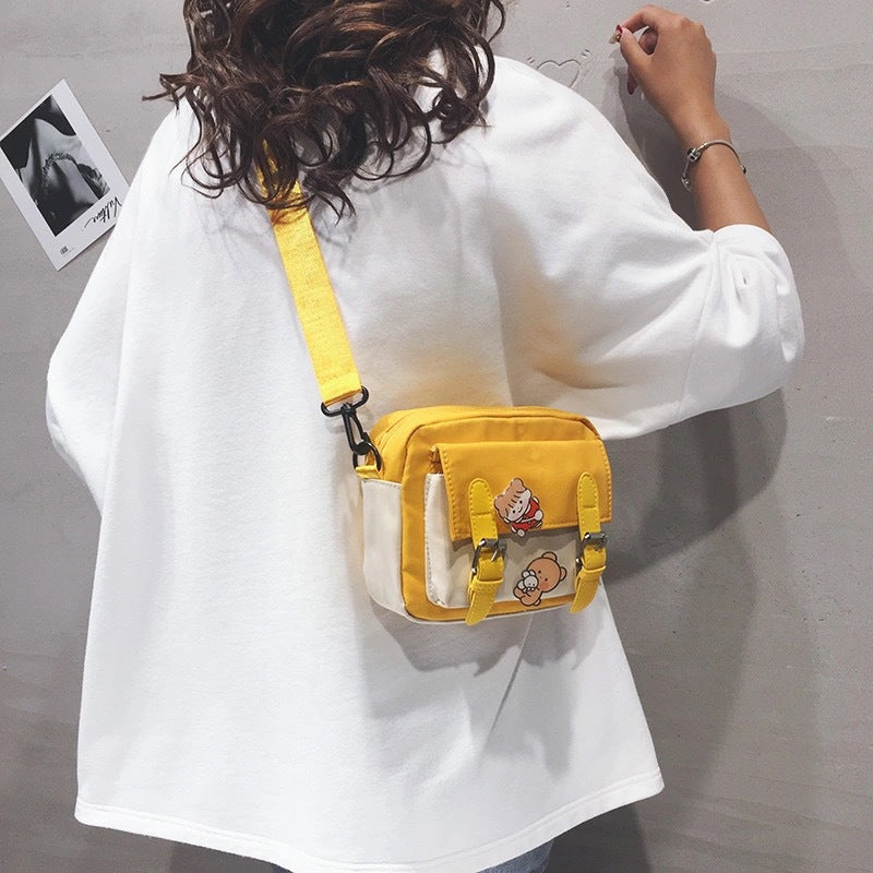 Elegant Wind Canvas Female Cute Fresh Crossbody Bags