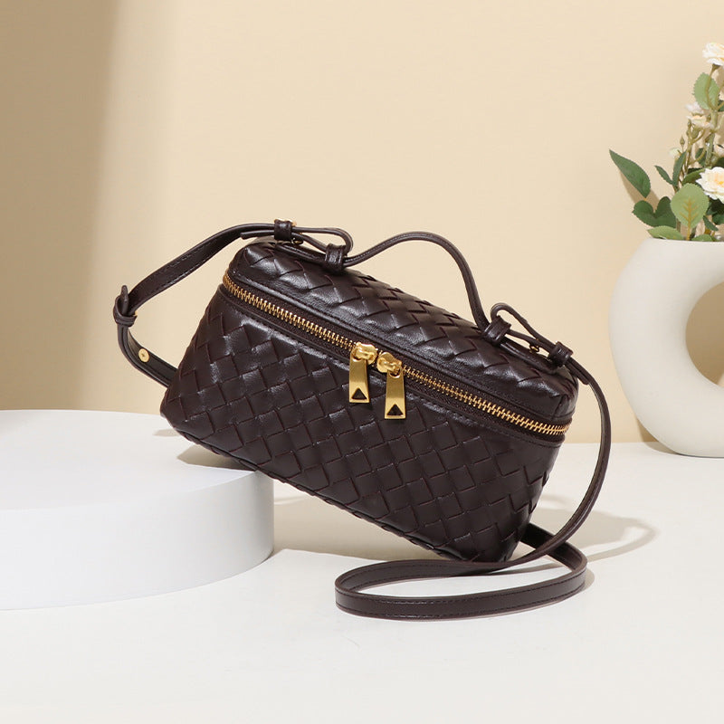 Slouchy Hand-woven Fashion Box Portable Lunch Crossbody Bags