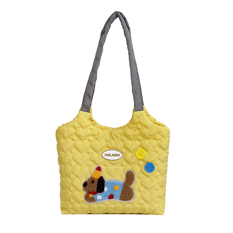 Style Cute Cartoon Sausage Dog Winter Shoulder Bags