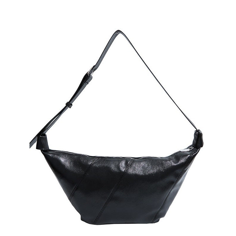 Women's Soft Leather Oil Wax Dumpling Retro Large Crossbody Bags