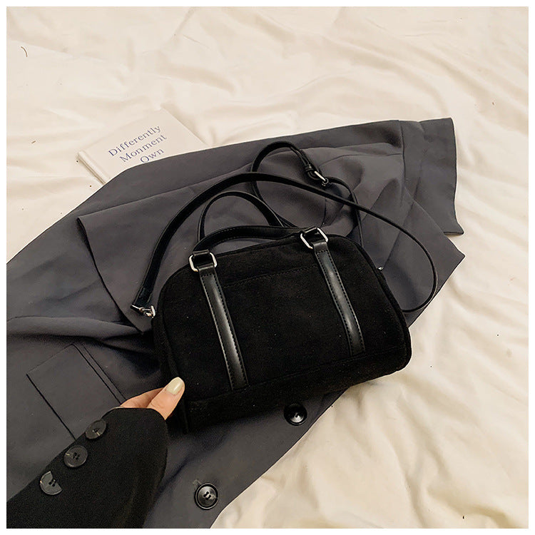 Women's Minority Simple Portable Fashion Frosted Boston Crossbody Bags