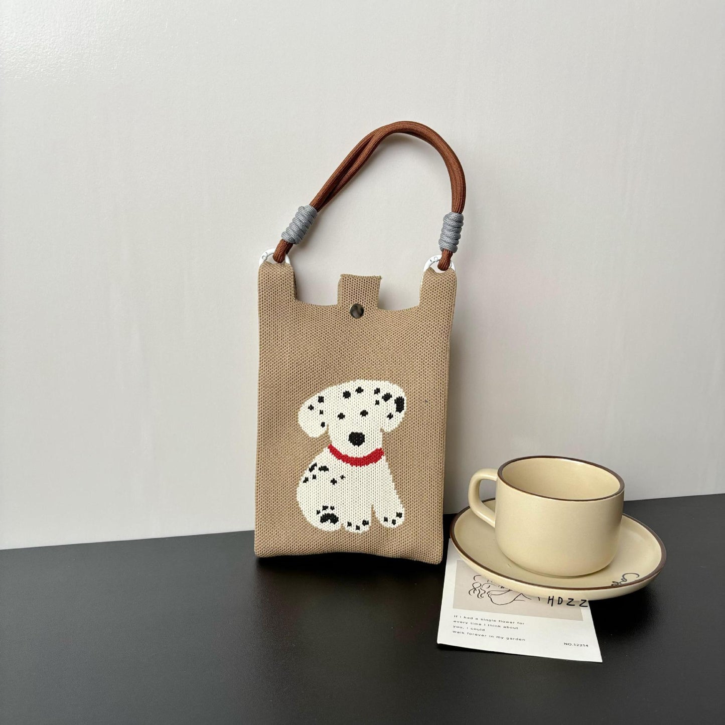High-grade Mobile Cartoon Knitted Dopamine Color Phone Bags