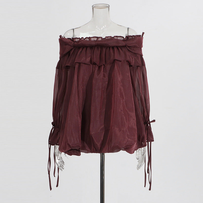 Style High Sense Shirt Sleeve Wooden Blouses